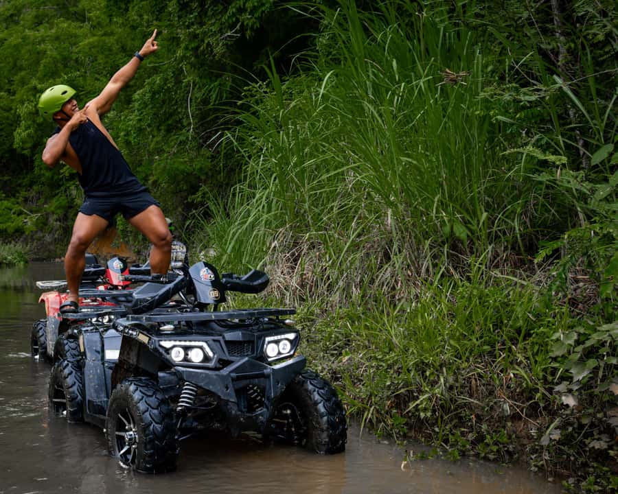 Pa Tong: Rainforest Day Trip with Cave, Rafting, ATV & Lunch - ATV riding in the rainforest: 30 minutes can still feel intense