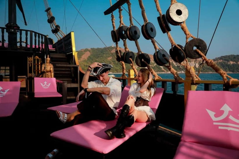 Pattaya: Koh Larn Pirate Cruise with Transfer & Activities - Beach Chairs and Switching Between Activities Without Stress