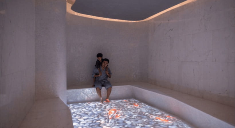Pattaya: Let's Relax Onsen & Spa Grand Center Point Space - Baths, sauna, and the wall chart: how to plan your circuit