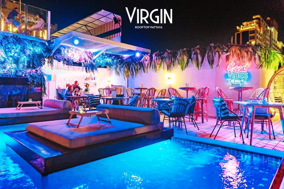 Pattaya: Virgin Rooftop - Where Your Seat Matters: Bamboo-Style Seating and Ocean View Expectations