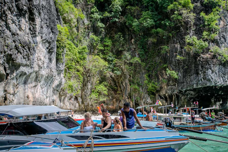Phi Phi: 7 Islands Speed Boat Tour with Sunset and Plankton - Monkey Beach: Short Stop, Wild Energy, Quick Water Time