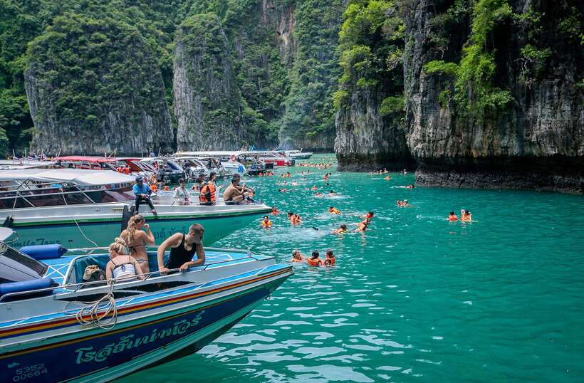 Phi Phi: Sunset and Plankton by Speed Boat with Snorkeling - Viking Cave and Maya Bay cliffs: scenery that actually changes your mood