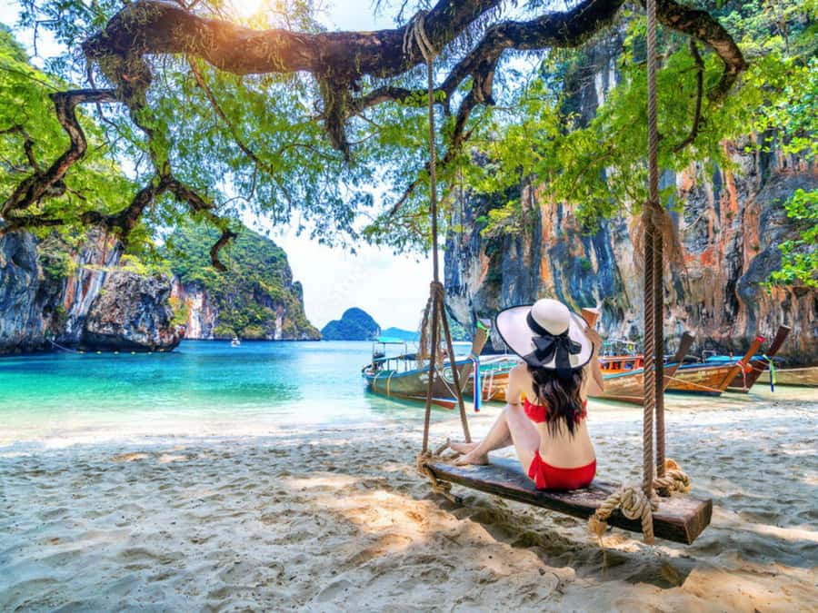 Phuket: 4 Islands Krabi Adventure & Snorkeling Day Tour - Naka Island beach: where you cool down (and optional water sports cost extra)