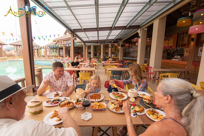 Phuket: Andamanda Water Park Admission Ticket - Eating at Andamanda: floating village vibes, but budget for food