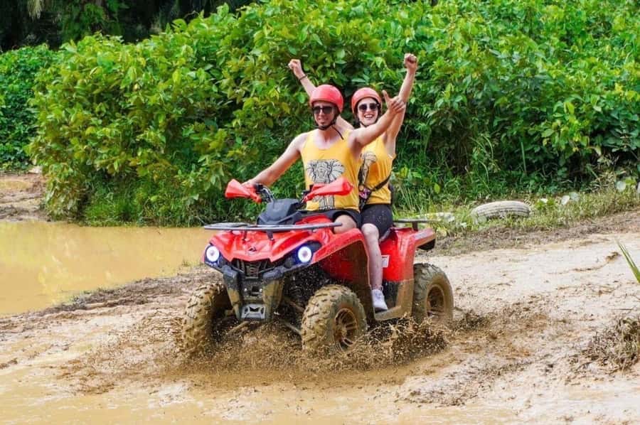 Phuket: Bamboo Rafting 5KM + ATV 30MIN with Adv Raft Option - Jungle walk to the waterfall: a great break, with weather as the boss