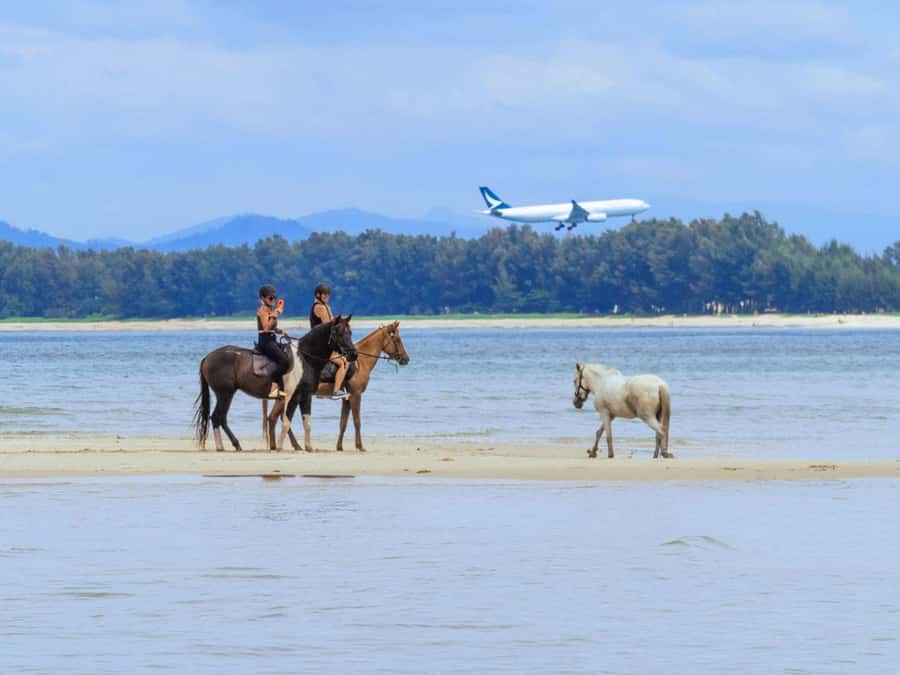 Phuket Beach Horseback Adventure - Nai Yang Beach Horseback With Planes Overhead