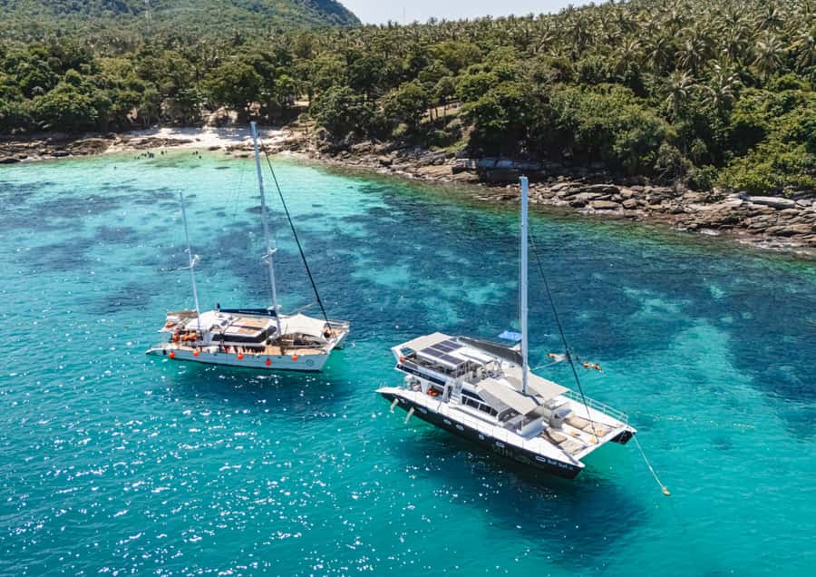 Phuket: Coral, Racha, Promthep Island Party Catamaran trip - Racha Island: the snorkeling-and-sail centerpiece
