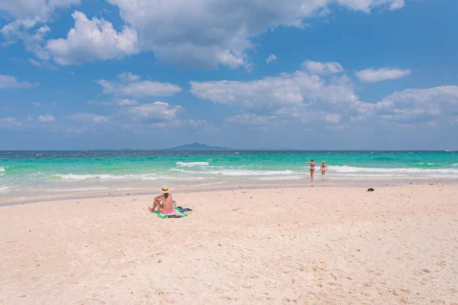 Phuket: Day Trip To Phi Phi, Maya and James Bond Islands - Bamboo Island and Monkey Bay: beach time and the crab-eating monkey story