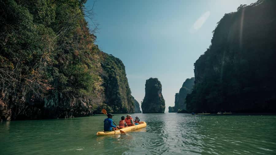 Phuket: James Bond Island Tour with Sea Cave Kayaking - Panak Island sea caves: the calm paddling that makes the limestone feel real