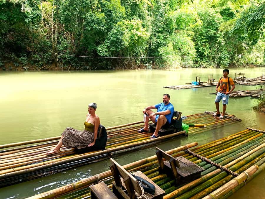 Phuket: Khao Sok Private Elephant Day Care and Bamboo Raft - Sok River bamboo rafting: paddlers, wildlife, bamboo coffee, and swimming