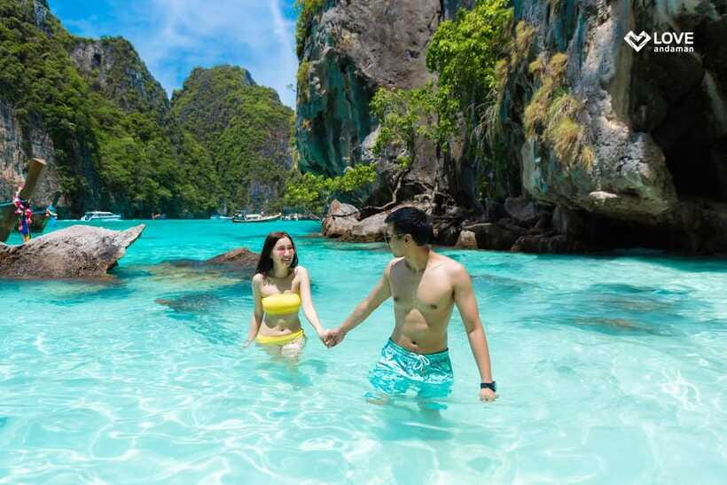 Phuket: Phi Phi Maiton Island Sunset Premium Catamaran Tour - Maya Bay: The Beach Set Scenery, Without Overhyping It