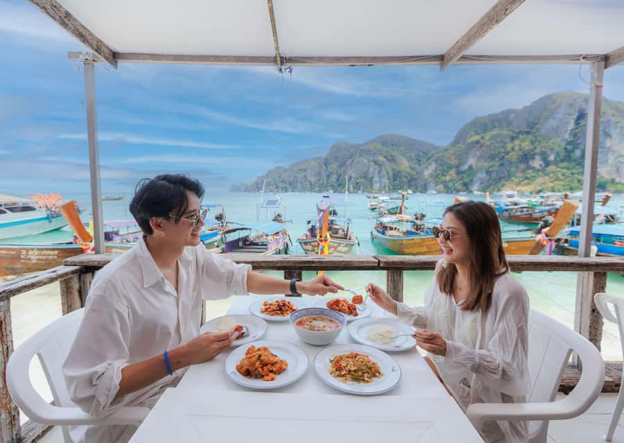 Phuket: Phi Phi Maiton Island Sunset Premium Catamaran Tour - Start With Hotel Pickup, Breakfast, and a Real Safety Brief