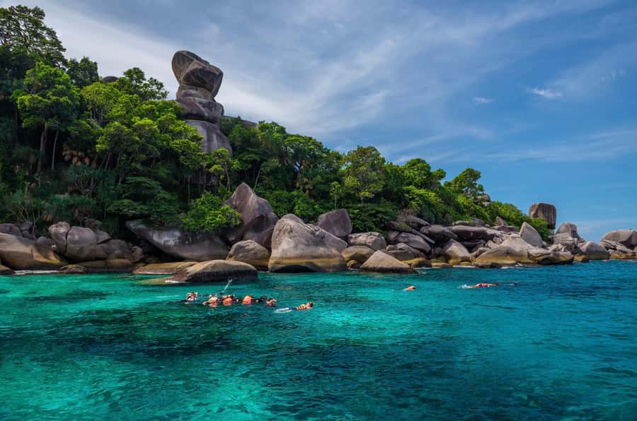 Phuket: Similan Island Day Trip by Speed Boat Catamaran - Koh Ba Ngu (Island 9): coral formations and clear-water snorkeling again