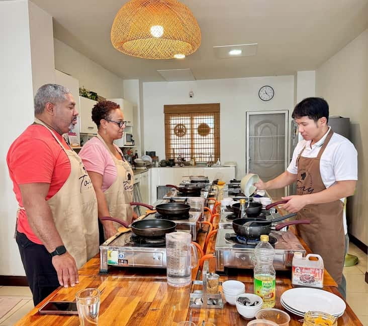 Phuket: Thai Cooking Class with 4 Dishes and Market Visit - Your Phuket menu: soup, curry, stir-fry, and the spring rolls or mango sticky rice finish