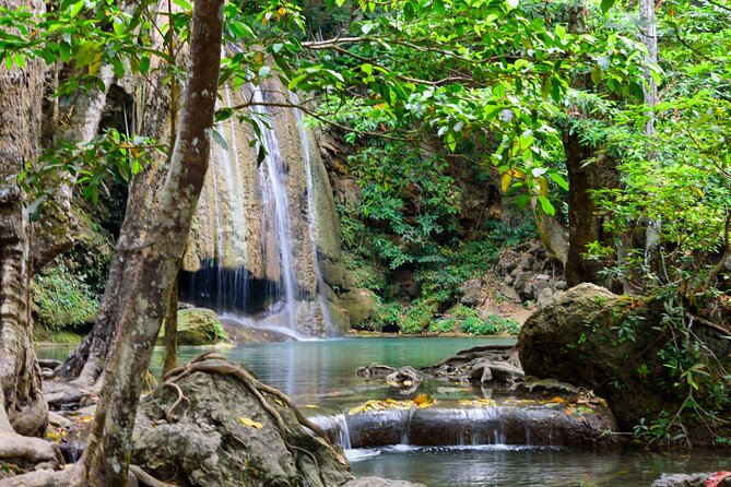 Private 2 Day Tour to Erawan Waterfall and Highlights of Kanchanaburi - WWII landmarks in Kanchanaburi: War Cemetery, River Kwai bridge, Tham Kra Sae