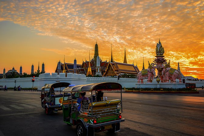 Private Bangkok Tuk Tuk Sunset Long-tail Night Lights - Rattanakosin old-city walking: the market and the context
