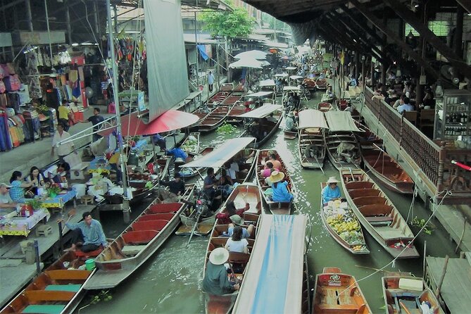 PRIVATE Floating Market + DRAGON Temple + DO like a Local - Mae Klong Railway Market: Watch the Market Dodge the Train