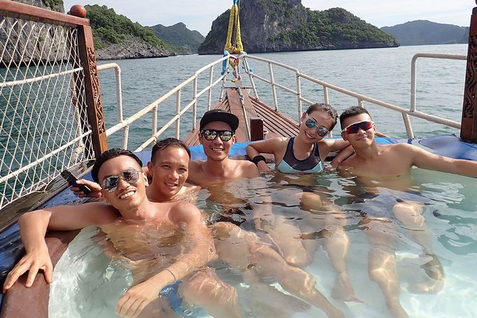 Private Full-Day Blue Dragon Yacht to Angthong National Marine Park - Lunch and limestone island cruising back toward Samui