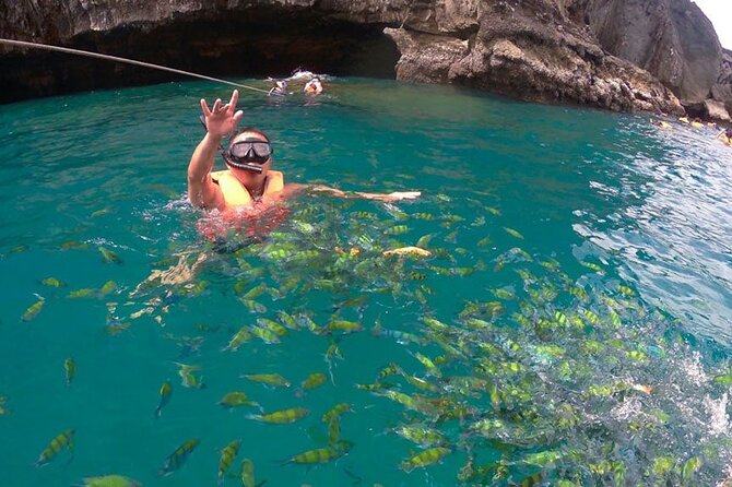 Private Lanta 4 Islands Tour by Longtail Boat - Morakot Cave (Emerald Cave): the swim-through tunnel and the secret lagoon payoff