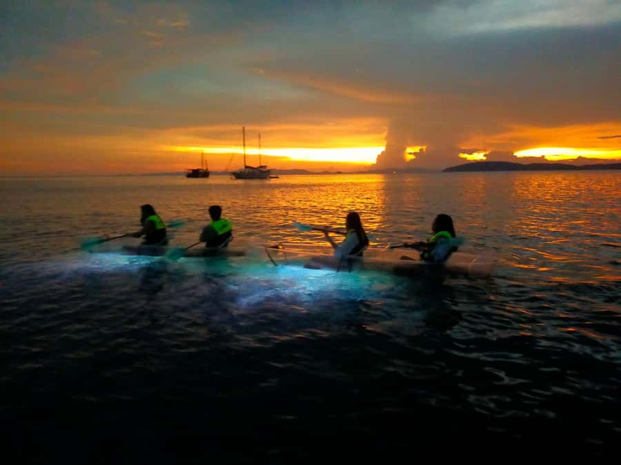 Railay: Illuminated Clear Kayak Night Tour Bioluminescence - The 2-hour flow: from cliffs and caves to turning off the lights