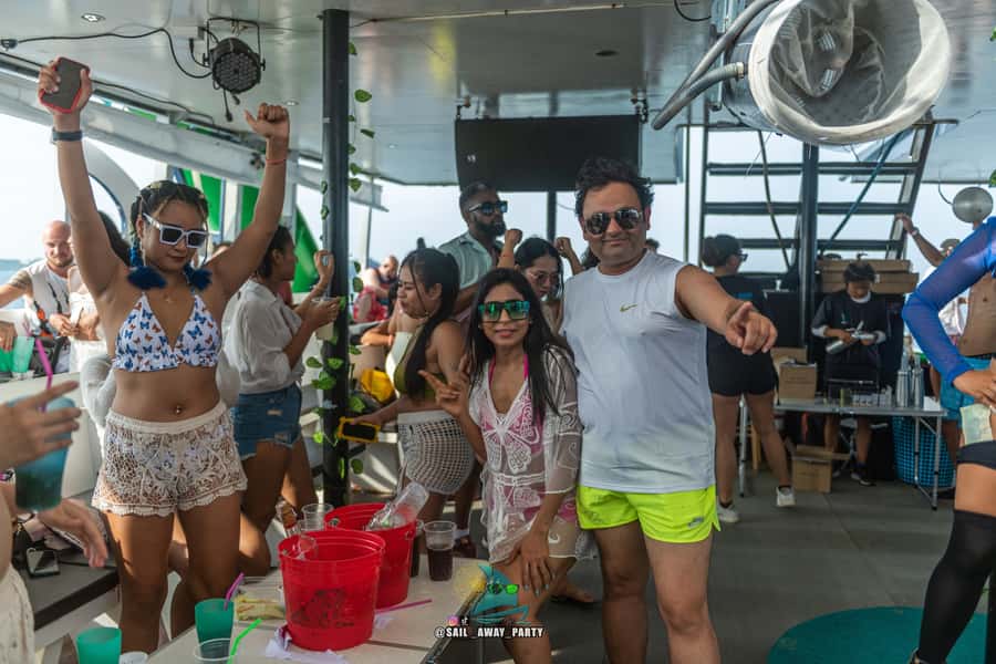 Sailaway Phuket Boat Party - Water Time: Slides, Jump-Off Moments, and Snorkeling Gear