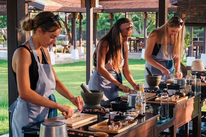 Sunset Thai Cooking with Grandma - Farm & Evening Feast - The open-air kitchen setup: calm instruction and a station for you