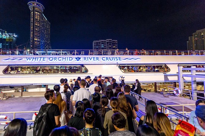 White Orchid Dinner Cruise at Bangkok with Pickup & Live Music - Where to stand for the best views when the boat is full